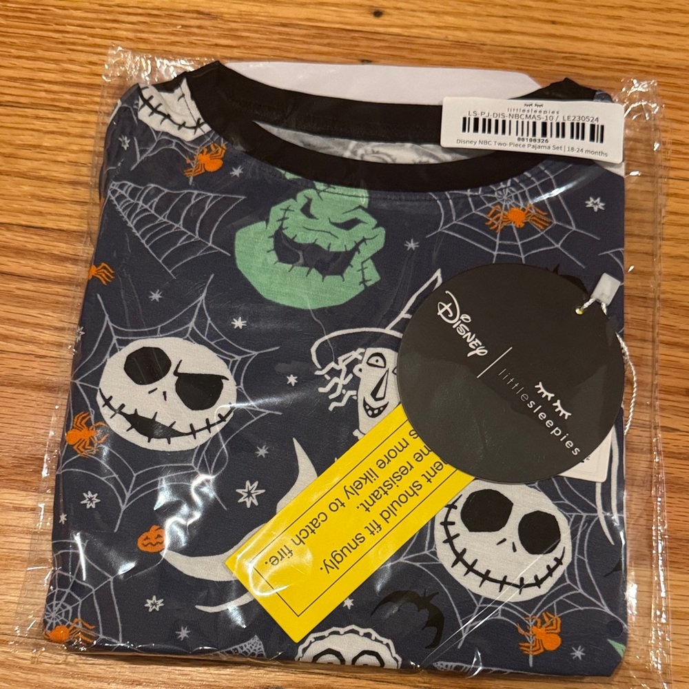 Little Sleepies Disney Nightmare Before Christmas pajama set 18-24 months NWT